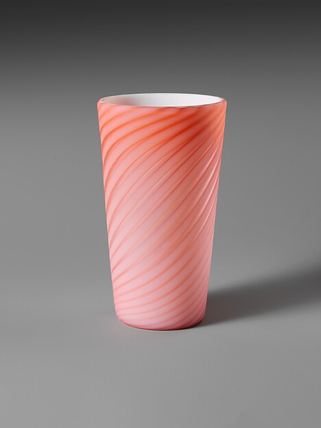 Pink swirled glass tumbler
