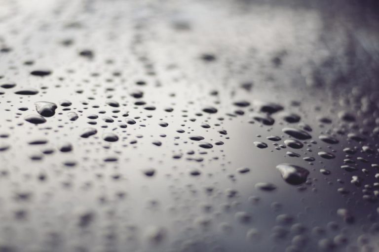 Water droplets on a smooth surface